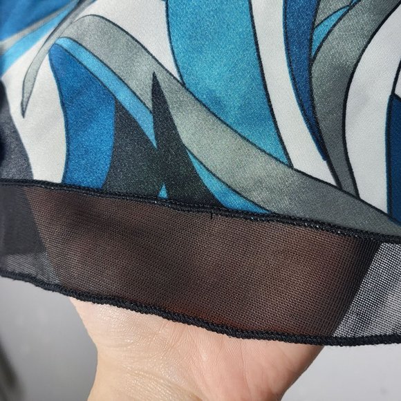 Wrapper Womens Abstract Print Lace Silky Midi Skirt Medium y2k Retro 70s Groovy - Picture 6 of 11